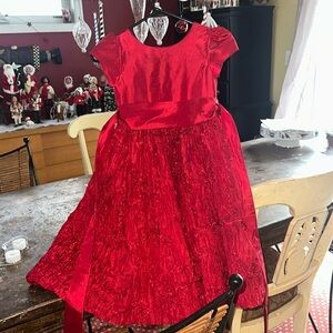 Cinderella 6X Red Taffeta Formal Dress-Perfect for Christmas!